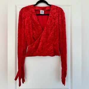 VETEMENTS Gloved Velvet Dynasty Top Red